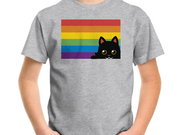 Peeking Cat Rainbow Pride Flag