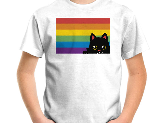 Peeking Cat Rainbow Pride Flag