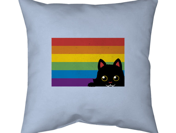 Peeking Cat Rainbow Pride Flag