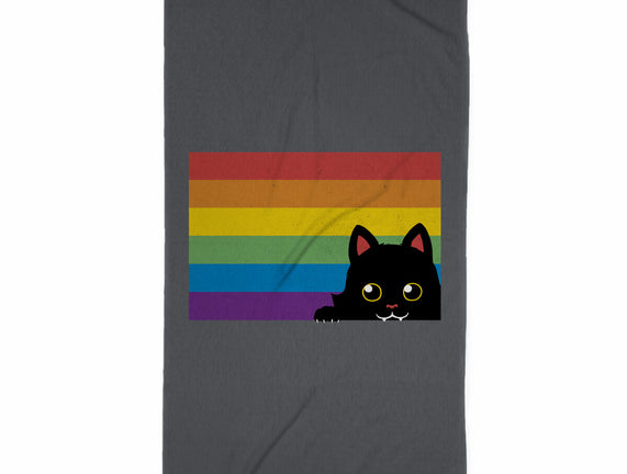 Peeking Cat Rainbow Pride Flag