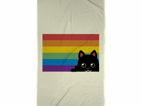 Peeking Cat Rainbow Pride Flag