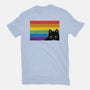 Peeking Cat Rainbow Pride Flag-Womens-Basic-Tee-tobefonseca