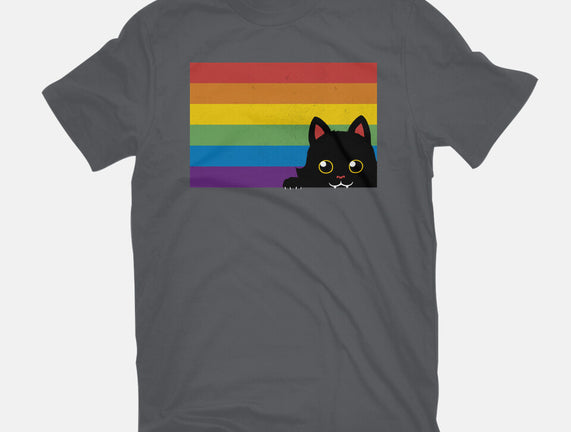 Peeking Cat Rainbow Pride Flag