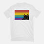 Peeking Cat Rainbow Pride Flag-Womens-Basic-Tee-tobefonseca