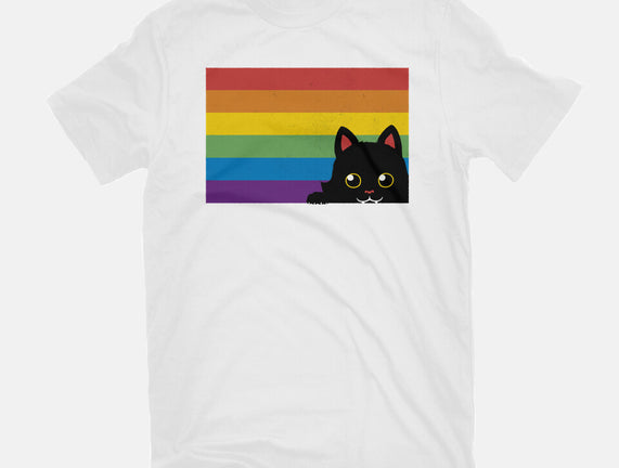 Peeking Cat Rainbow Pride Flag