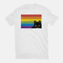 Peeking Cat Rainbow Pride Flag-Mens-Basic-Tee-tobefonseca