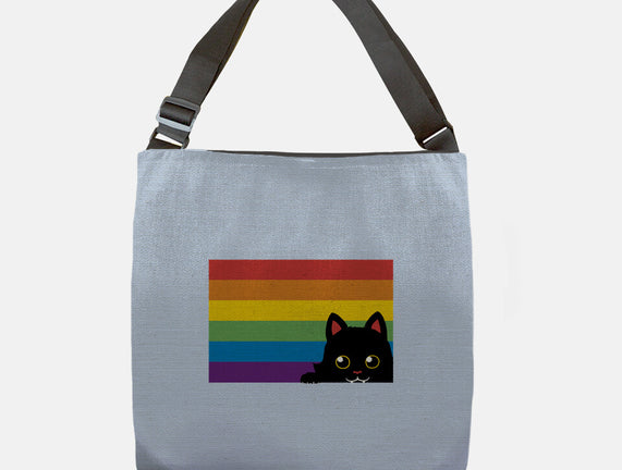 Peeking Cat Rainbow Pride Flag