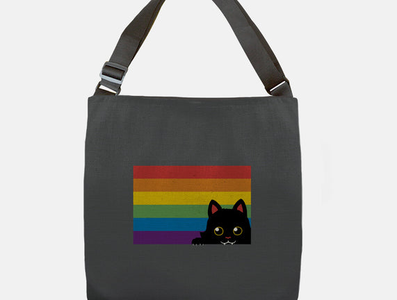 Peeking Cat Rainbow Pride Flag