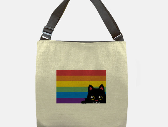 Peeking Cat Rainbow Pride Flag