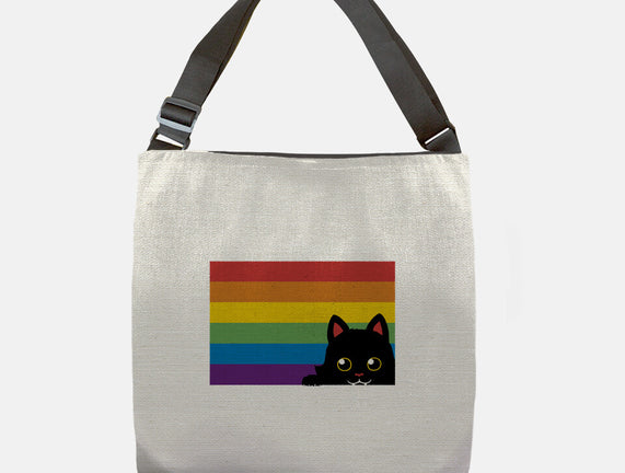 Peeking Cat Rainbow Pride Flag