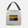 Peeking Cat Rainbow Pride Flag-None-Adjustable Tote-Bag-tobefonseca