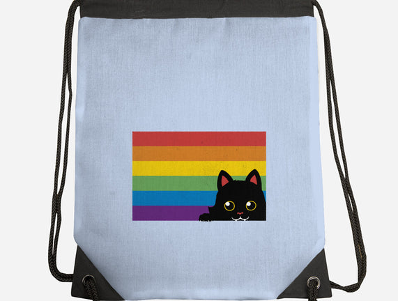 Peeking Cat Rainbow Pride Flag