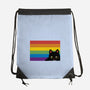 Peeking Cat Rainbow Pride Flag-None-Drawstring-Bag-tobefonseca