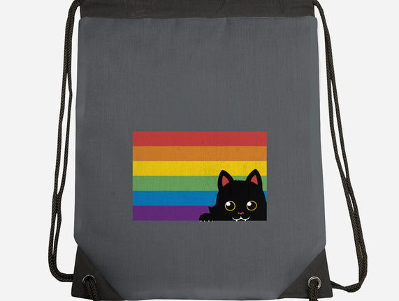 Peeking Cat Rainbow Pride Flag