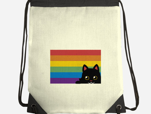 Peeking Cat Rainbow Pride Flag