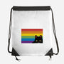 Peeking Cat Rainbow Pride Flag-None-Drawstring-Bag-tobefonseca