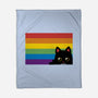 Peeking Cat Rainbow Pride Flag-None-Fleece-Blanket-tobefonseca