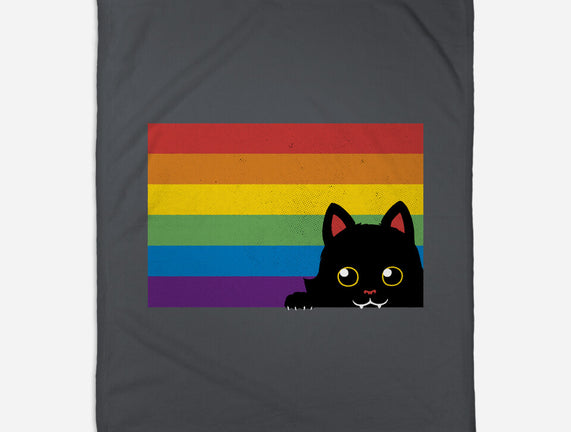 Peeking Cat Rainbow Pride Flag