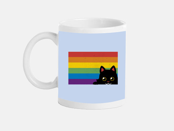 Peeking Cat Rainbow Pride Flag