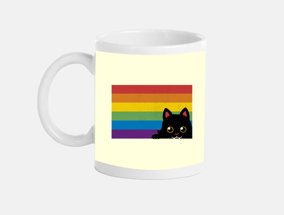 Peeking Cat Rainbow Pride Flag