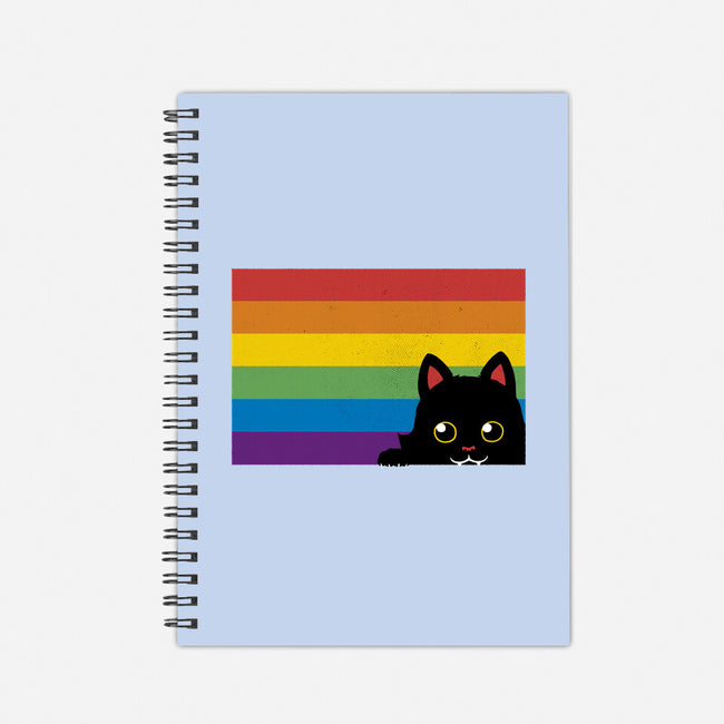 Peeking Cat Rainbow Pride Flag-None-Dot Grid-Notebook-tobefonseca