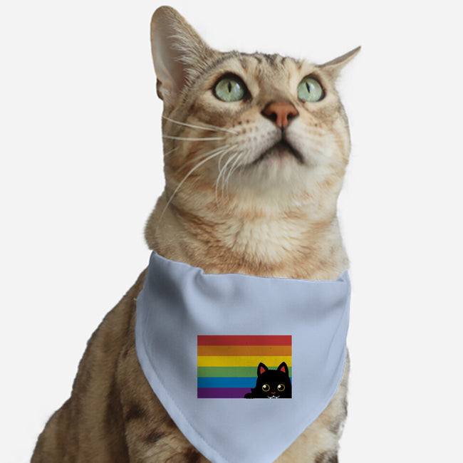 Peeking Cat Rainbow Pride Flag-Cat-Adjustable-Pet Collar-tobefonseca