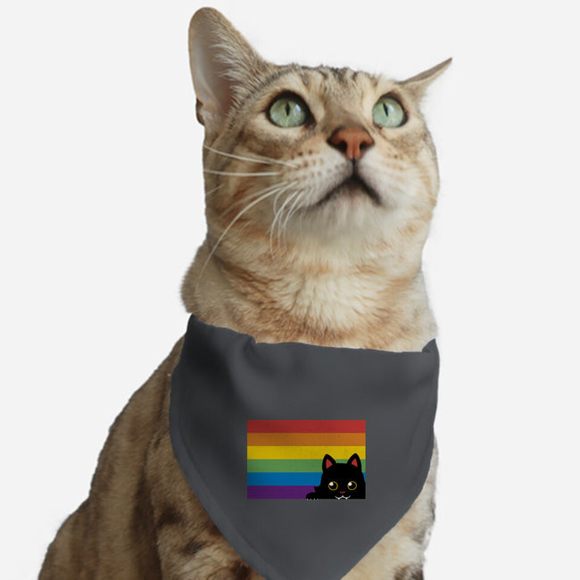 Peeking Cat Rainbow Pride Flag-Cat-Adjustable-Pet Collar-tobefonseca