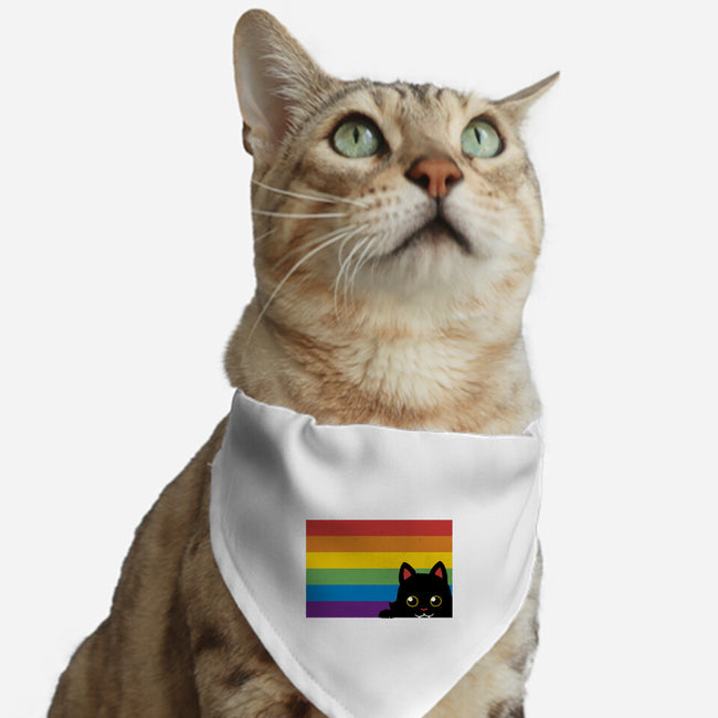 Peeking Cat Rainbow Pride Flag-Cat-Adjustable-Pet Collar-tobefonseca