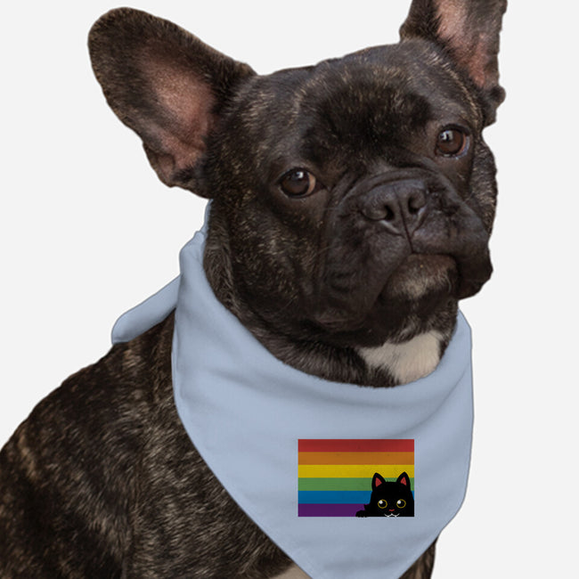 Peeking Cat Rainbow Pride Flag-Dog-Bandana-Pet Collar-tobefonseca