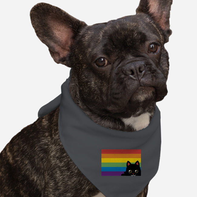 Peeking Cat Rainbow Pride Flag-Dog-Bandana-Pet Collar-tobefonseca