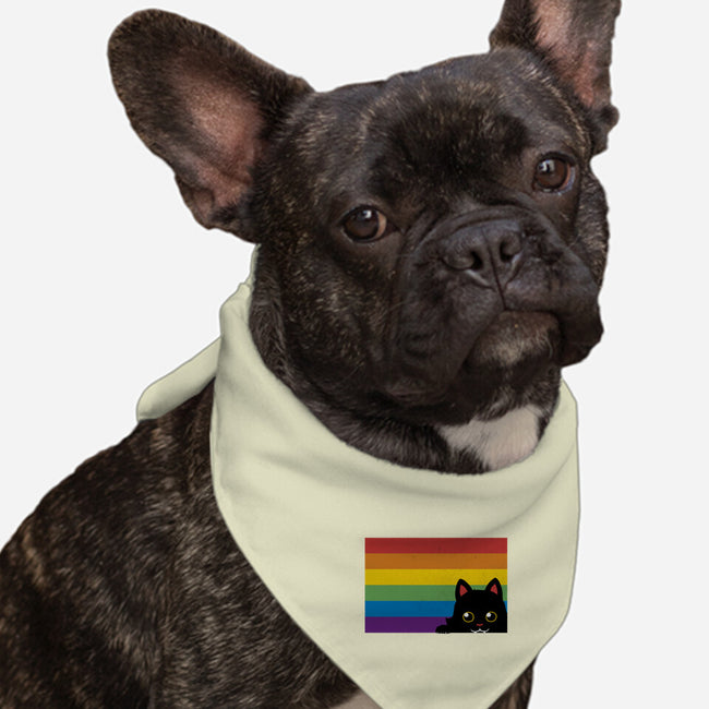 Peeking Cat Rainbow Pride Flag-Dog-Bandana-Pet Collar-tobefonseca