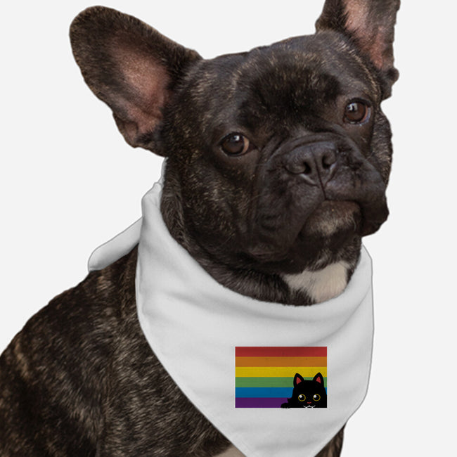 Peeking Cat Rainbow Pride Flag-Dog-Bandana-Pet Collar-tobefonseca