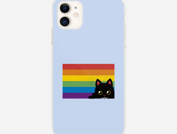 Peeking Cat Rainbow Pride Flag