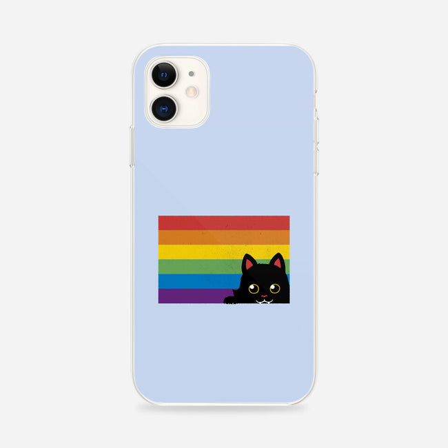 Peeking Cat Rainbow Pride Flag-iPhone-Snap-Phone Case-tobefonseca