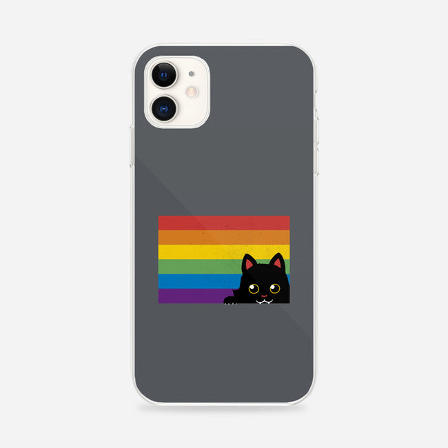 Peeking Cat Rainbow Pride Flag-iPhone-Snap-Phone Case-tobefonseca