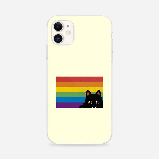 Peeking Cat Rainbow Pride Flag-iPhone-Snap-Phone Case-tobefonseca