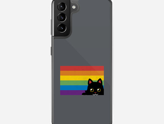 Peeking Cat Rainbow Pride Flag