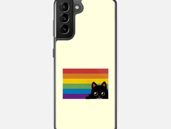 Peeking Cat Rainbow Pride Flag