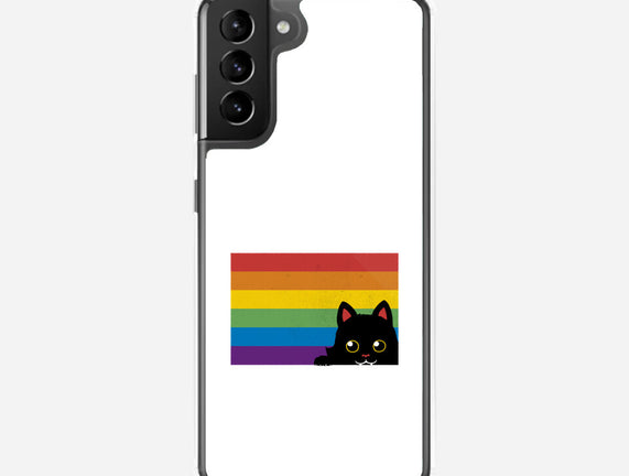 Peeking Cat Rainbow Pride Flag