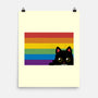 Peeking Cat Rainbow Pride Flag-None-Matte-Poster-tobefonseca