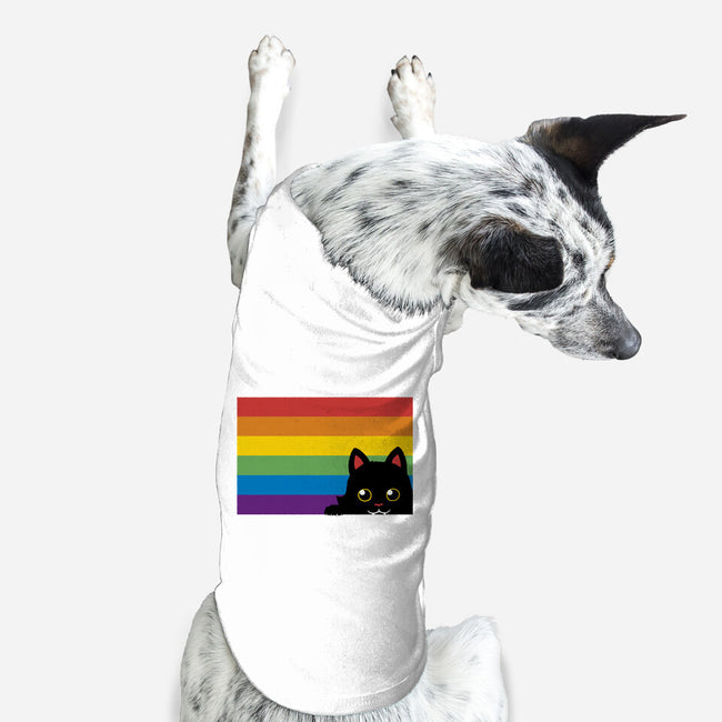 Peeking Cat Rainbow Pride Flag-Dog-Basic-Pet Tank-tobefonseca