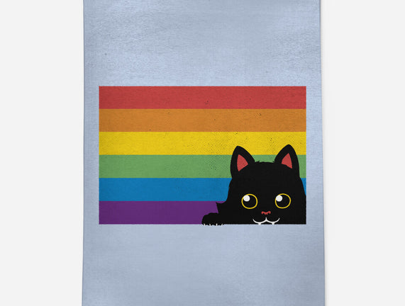 Peeking Cat Rainbow Pride Flag