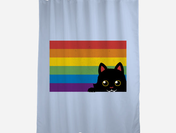 Peeking Cat Rainbow Pride Flag