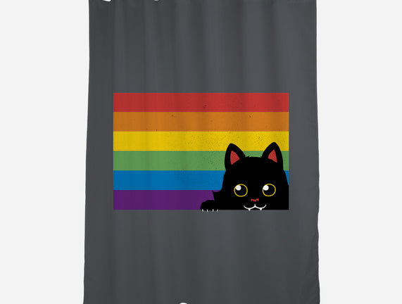 Peeking Cat Rainbow Pride Flag