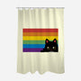 Peeking Cat Rainbow Pride Flag-None-Polyester-Shower Curtain-tobefonseca