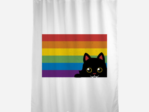 Peeking Cat Rainbow Pride Flag