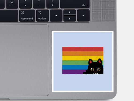 Peeking Cat Rainbow Pride Flag