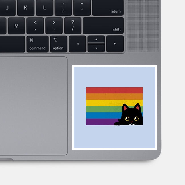 Peeking Cat Rainbow Pride Flag-None-Glossy-Sticker-tobefonseca