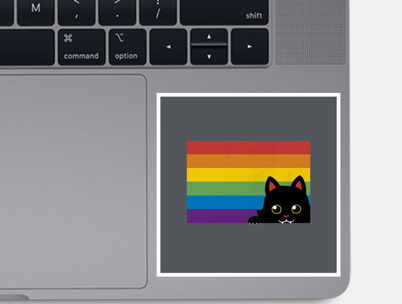 Peeking Cat Rainbow Pride Flag