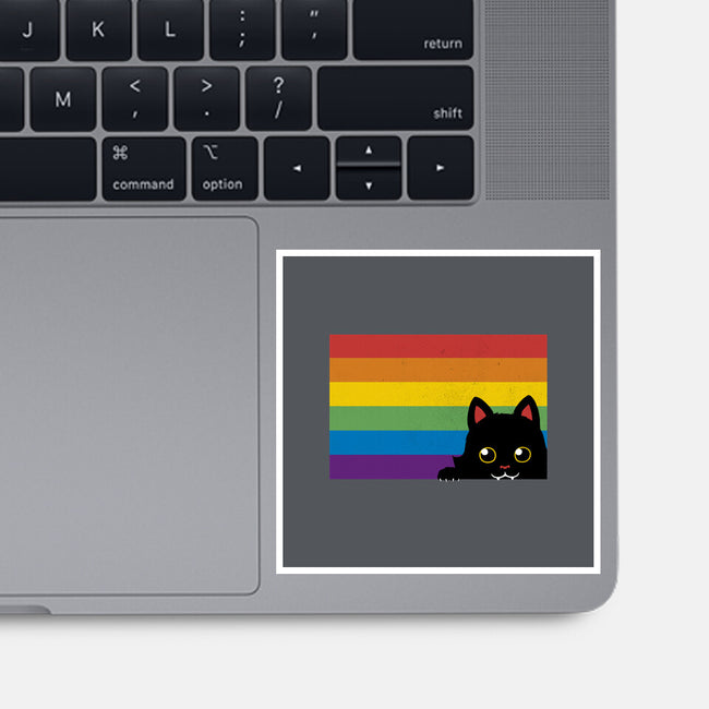 Peeking Cat Rainbow Pride Flag-None-Glossy-Sticker-tobefonseca